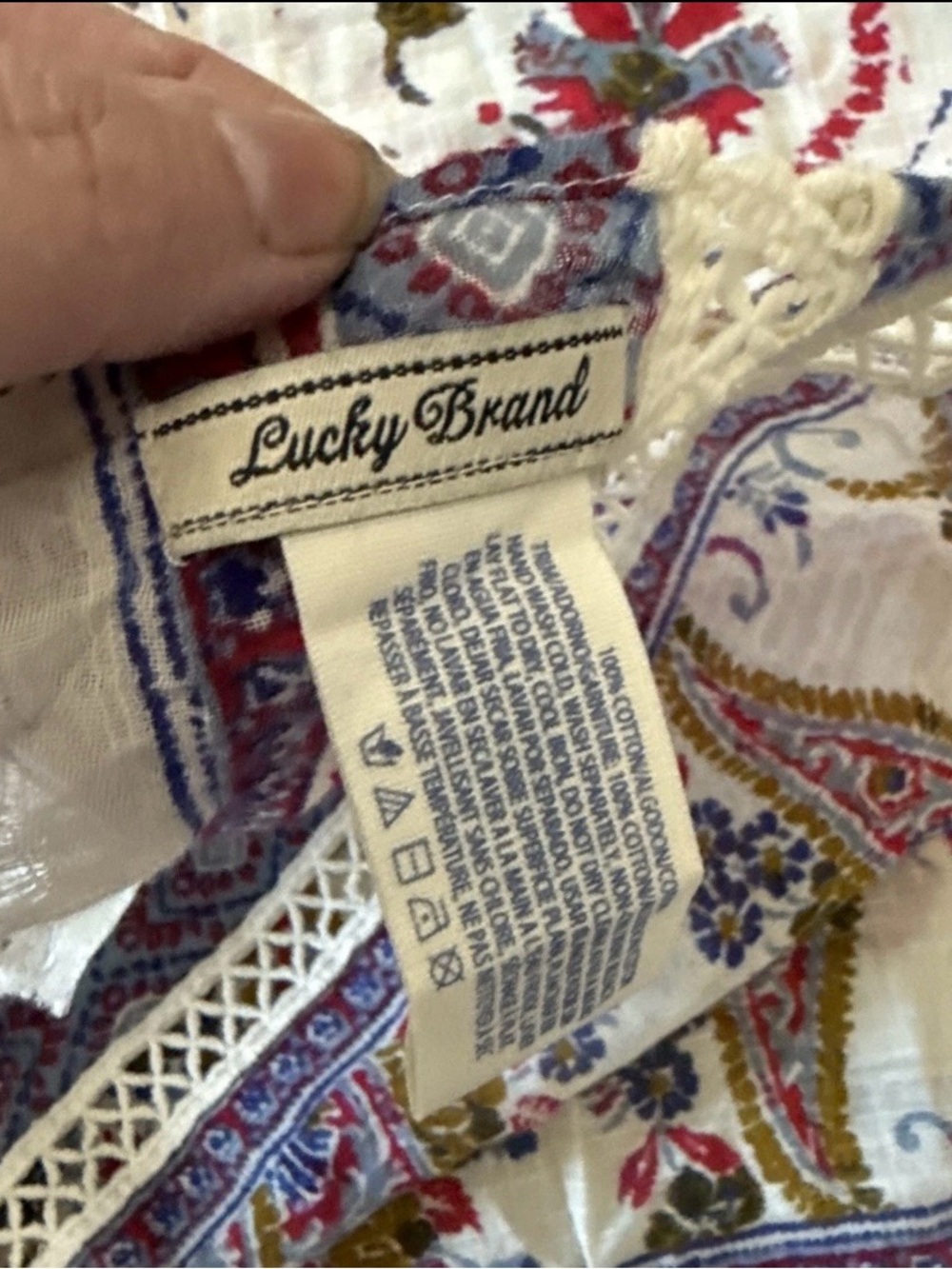Lucky Brand Floral Paisley Cotton Shawl - Picture 9 of 10